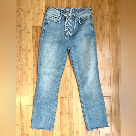 Mother The Dazzler Lace Up Ankle Jeans - Picture 3 of 6